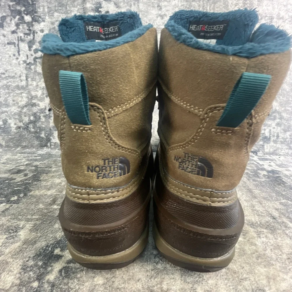 The North Face Womens 10 Chilkat III Winter Boots Brown Tan Leather Rubber